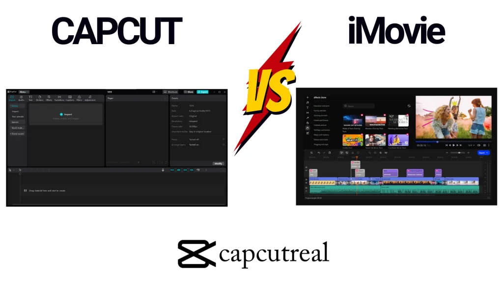 Comparing the User Interface iMovie vs CapCut